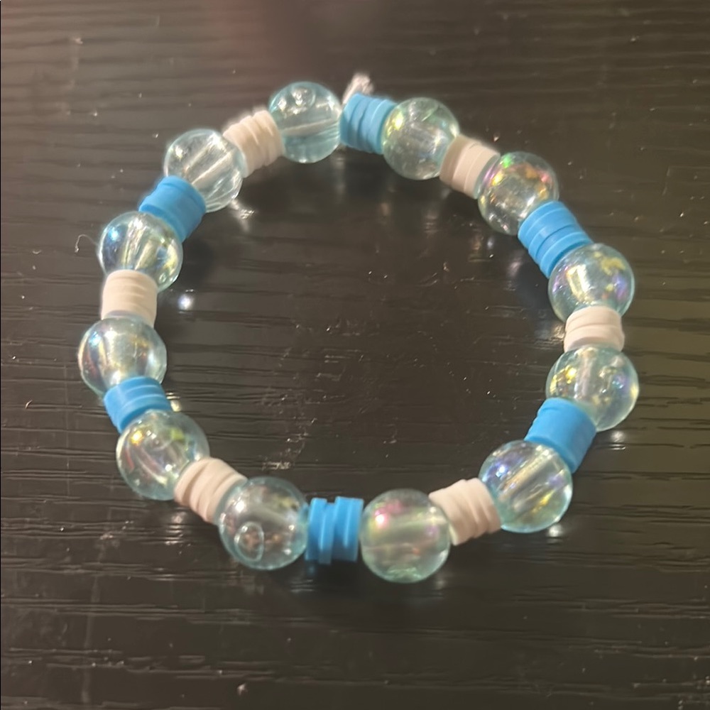 Kids Blue and White Beaded Bracelet